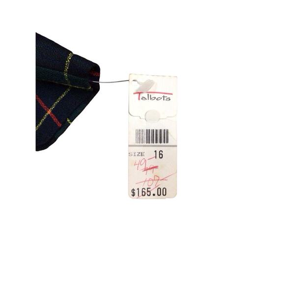Vintage Talbots Wool Blend Navy Plaid Dress Suit Size 16 Formal Business Career - Picture 7 of 16